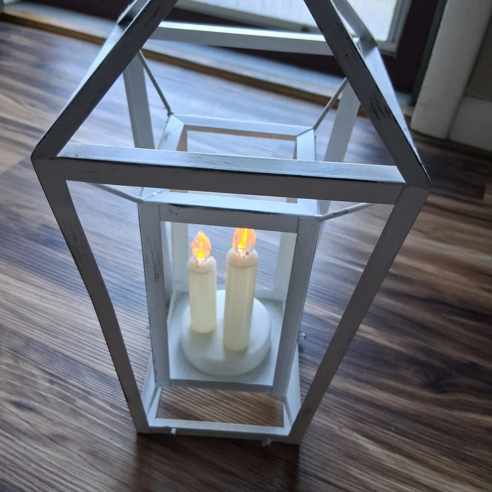 White Lantern Candle Holder